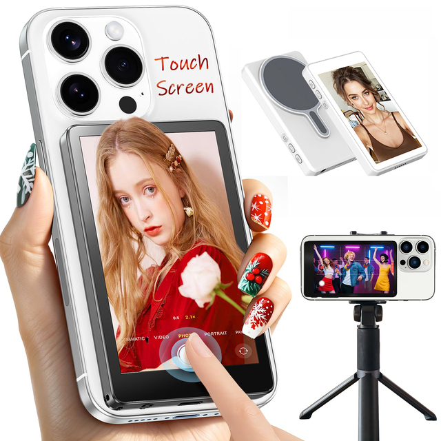 Touch Screen T1 Ultra Mobile Phone Vlog Monitor Selfie Screen ABS Plastic Smart Magnetic Wireless Monitor for iphone /Android