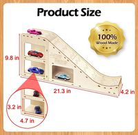 Nouveau produit tendance : Étagère de rangement multifonctionnelle moderne sur pied avec rampe de course en bois pour voitures miniatures pour enfants