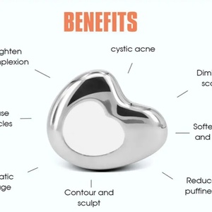 Planche de massage en acier inoxydable pour le visage, type Gua Sha, pour la beauté, avec fonction de compression glacée et de massage rafraîchissant - Product Image 3