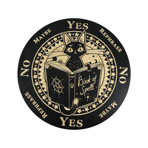 Tailai 6-8inch nghệ thuật cảm xạ bằng gỗ bói toán mặt trăng phù thủy bàn thờ wiccan cung cấp năm con lắc pha lê đen laser trang trí - Product Image 5