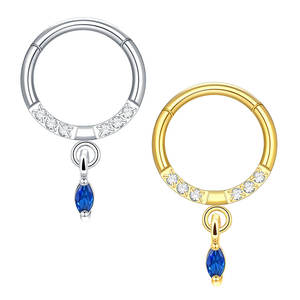 Lingchee Acero inoxidable Marquesa Corte Cuelga Nariz Cilcker Segmento con bisagras Clicker Anillo Piercing Joyería Pendiente - Product Image 1