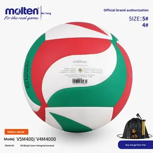Pallone da <span class=keywords><strong>Pallavolo</strong></span> Molten VM4000 per Competizione, Adulti Unisex, Studenti Universitari, Allenamento, Misura 4 <span class=keywords><strong>5</strong></span>, Bianco Rosso Verde, per Interni ed Esterni, in PU - Product Image 3