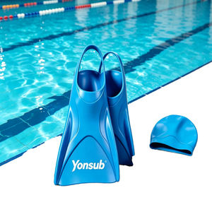 <span class=keywords><strong>Aletas</strong></span> de Natación de Silicona Suave de Color Negro y Azul para Adultos Yonsub - Product Image 1