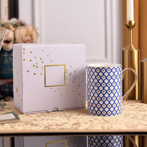 Ensemble de tasse à café et de soucoupe en céramique moderne et durable, 350 ml, pour le thé de l'après-midi, les anniversaires de mariage et les anniversaires - Product Image 3