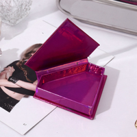 Boîtes cadeaux triangulaires en papier pour kits de cils de salon, personnalisables avec logo, impression UV, pour commande OEM en gros, boîtes de rangement pour maquillage des yeux