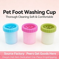 Gobelet de nettoyage pour pattes d'animaux de compagnie en plastique non toxique pliable de luxe, accessoire de toilettage doux pour masser les chats et les chiens