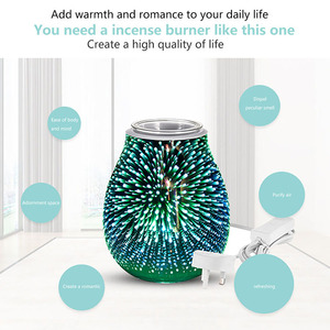 Quemador de aromaterapia con luz de colores 3d, 18w, enchufe UK/EU/US/AU, <span class=keywords><strong>cera</strong></span> de fusión, calentador de <span class=keywords><strong>aceite</strong></span>, vidrio - Product Image 5