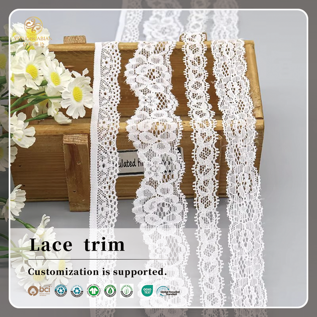 Manufacturer Wholesale Fancy Lace Trim Elegant Flower Border Lace Trim for Garment