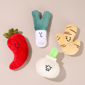 Porte-clés en peluche super <span class=keywords><strong>douce</strong></span> en coton PP, motif légumes créatifs avec expressions amusantes (oignon, gingembre, ail, fruits, plantes) - Product Image 2
