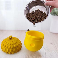 Jouets à mâcher pour animaux de compagnie de dessin animé interactif distributeur de boules de nourriture en silicone nettoyage des dents de formation pour chien