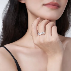 Anello di Lusso in Moissanite di Alta Qualità, Taglio Smeraldo Rettangolare, Argento Sterling 925, per Uomo e Donna - Product Image 6