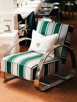 Fauteuil inclinable d'intérieur de luxe, acier inoxydable argenté, meubles en tissu, hôtel, appartement, fauteuil simple de loisirs léger