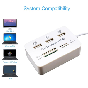 SD TF Mini SD Card M2 MS Card <strong>Reader</strong> Multi-function All in One Card <strong>Reader</strong> 3 Ports USB2.0 Hub USB Splitter for Laptop Desktop - Product Image 5