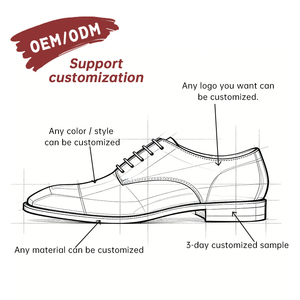 OEM Custom British Men's Lace-up Oxford <b>Shoes</b> High Top Pointed Toe Comfort Waterproof Breathable Cowhide Carving Autumn Office - Product Image 3