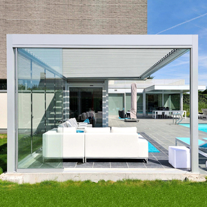 Pérgola Bioclimática Motorizada OWEADO <span class=keywords><strong>de</strong></span> Aluminio Resistente <span class=keywords><strong>con</strong></span> Puerta Corredera <span class=keywords><strong>de</strong></span> Vidrio Templado, Ecológica e Impermeable para Balcón Exterior - Product Image 4