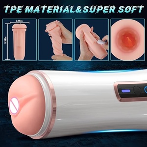 10 vibrazione automatica e voce maschile masturbatore adulti giocattoli del sesso per gli uomini ricaricabile Vagina vera figa erotica artificiale Vagina - Product Image 3