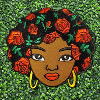 Patch brodé personnalisé à faible MOQ, motif fille noire de dessin animé, thermocollant, pour la décoration de t-shirts, vestes, sacs à dos et vêtements