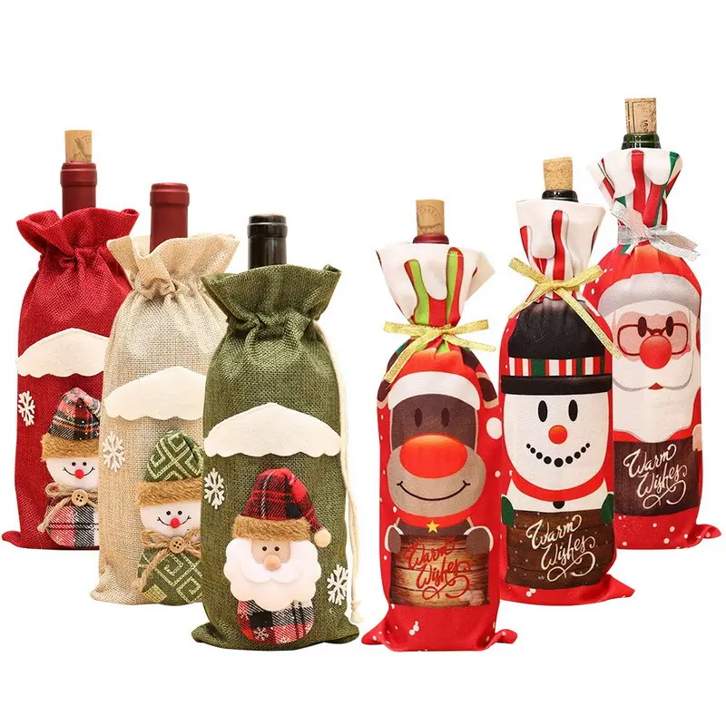 Decorações De Natal Personalizadas-Quantidade De Ordem Mínima Para Personalização, Incluindo Personalizado Natal Vinho Tampa Sacos