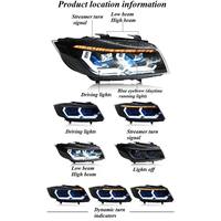 Phare avant à lentille laser LED modifiée pour BMW Série 3 E90 2005-2012 12V, nouveau clignotant dynamique DRL 4000 Lumens 25W