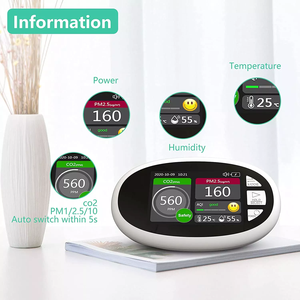 Analyseur de CO2 et PM2.5, détecteur de qualité de l'air avec compteur de dioxyde de carbone, moniteur de gaz HCHO TVOC AQI, dispositif d'analyse et de test PM2.5 - Product Image 5