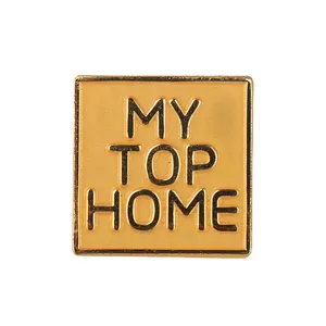 Hot Sale Cheap Custom Name Badge Reusable Metal Lapel Pin Square Metal Badge Soft Enamel Pin