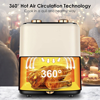 Friteuse à air 6 en 1 Friteuse à air de 5.8 litres avec fenêtre visuelle Friteuse à air électrique de 1350 watts adaptée à la cuisson et à la déshydratation