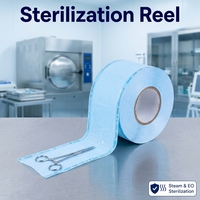Rouleaux de 200 m/rouleau de pochettes plates stériles jetables pour emballage médical, pour stérilisation à la vapeur/gaz EO, avec indicateurs de changement de couleur, usage médical