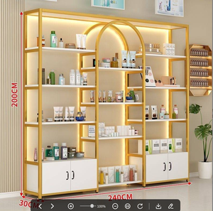 <span class=keywords><strong>Vitrine</strong></span> de présentation moderne en acier inoxydable PIN ANG de haute qualité, confortable et durable, pour salons de maquillage et vente au détail - Product Image 1