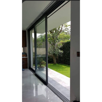 Porte coulissante à rupture de pont thermique en aluminium pour maison résidentielle et commerce, porte patio en verre