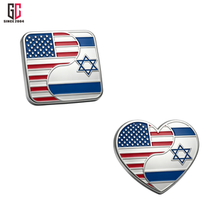 Pin de Solapa Esmaltado con Bandera Yin Yang de EE. UU. e Israel, Personalizado de Fábrica con 12 Años de Experiencia, Broche Metálico de la Alianza de Amistad entre EE. UU. e Israel para Traje - Product Image 1