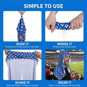 Serviette à capuche rafraîchissante personnalisée <span class=keywords><strong>pour</strong></span> le football, séchage rapide, protection solaire, <span class=keywords><strong>pour</strong></span> la Coupe du Monde, <span class=keywords><strong>cadeau</strong></span> promotionnel sportif, vente en gros - Product Image 5