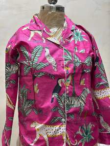 ชุดนอนผ้าฝ้ายสำหรับผู้หญิง แขนยาว พิมพ์ลายดอกไม้ สวมใส่สบาย เหมาะสำหรับฤดูร้อนและฤดูใบไม้ผลิ ราคาขายส่ง - Product Image 4