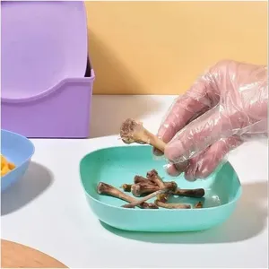 Compact Non-Slip Plastic Pet Bowl <strong>Set</strong> 10Pcs, Food Water Feeding Bowls with Stand Tray for Kittens Small Dogs Random Color - Product Image 3