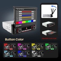 Autoradio de 1 Din con Android 10, Pantalla Táctil Retráctil de 7", GPS, WiFi, BT, FM, RDS, Estéreo para Auto, CarPlay, MP5, USB, Voltaje 12V