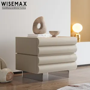 WISEMAX FURNITURE Modern Italian Bed Room Bed Side Tables Solid Wood Sideboard Cabinet Modern Nightstand Table With Drawer Light