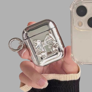 เคสหูฟังแบบโบว์สีทึบสำหรับ airpods 4/1/2/3 /pro ฝาครอบป้องกันกันกระแทกสไตล์หรูหราเรียบง่าย - Product Image 6