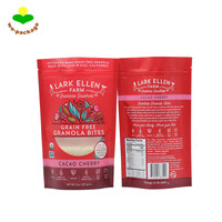 Sachet refermable autoportant en PET/PE, résistant à l'humidité, imprimé sur mesure pour l'emballage alimentaire de noix, de snacks et de céréales sans gluten