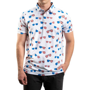 OEM Golf de luxe pour hommes pour polos 88% Polyester 12% Spandex Slim Fit Logo personnalisé imprimé numérique-T-shirts convertibles - Product Image 6