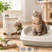 Litière pour chat en manioc de qualité supérieure, à base végétale, agglomération rapide, hautement absorbante, faible poussière, contrôle des odeurs, biodégradable, vente en gros OEM