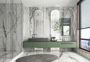 Dalles et carreaux en marbre Calacatta Green Vein, pierre naturelle blanche pour plans de travail de cuisine, dessus de meuble de salle de bain, revêtements de sol et murs - Product Image 3