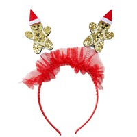 Serre-tête unisexe fait main à thème de Noël, style doux, motif bonhomme de pain d'épices, pour fêtes et réunions