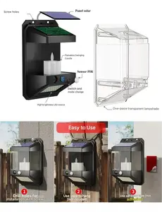 Luz de Vela con Sensor de Movimiento Solar para Toda la Noche - Decoración de Jardín Impermeable para Exteriores con Encendido/Apagado Automático - Product Image 4