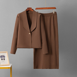 Conjunto de Dos Piezas Elegante Pretty Steps 2026 para Otoño e Invierno, <span class=keywords><strong>Blazer</strong></span> de Punto y Falda Ajustada Sexy - Product Image 3