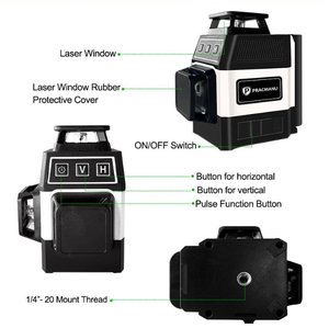 Nivel Láser Verde Autonivelante Industrial de 12 Líneas, Herramienta de Construcción de Haz Delgado con Batería de Litio - Product Image 1
