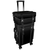 Trolley de Maquillage Professionnel Multi-couches et Multi-fonctions pour Artistes Maquilleurs et Salons de Beauté, avec Poignée Rétractable, pour Cosmétiques, Tatouage et Nail Art