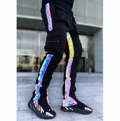 Custom Cargo Casual Long Men's Pants Reflective Plus Size Multi-bag Mens Track Jogger Trousers Pants Streetwear For Men