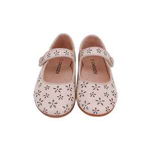 Scarpe in pelle per bambini piccoli per ragazze scarpe eleganti per bambini cinturino con bottoni Perforation Flats Sweet Princess Mary Jane Shoes - Product Image 4