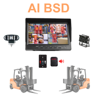 Sistem Kamera AI untuk Alarm Suara dan Cahaya Forklift, Kit BSD 4 Kanal dengan Monitor 7 Inci & X-Watch untuk Bantuan Pengemudi