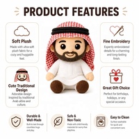 Peluche personnalisée, jouet en peluche doux, costume traditionnel arabe, poupée personnalisée en peluche, cadeau culturel, fabricant de peluches sur mesure