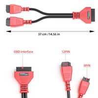 Adaptador OBD2 Hembra de 12+8 Pines, de Uno a Dos, Carcasa de PVC, Clasificación IP67, Conductores de Cobre Puro para Chrysler, Impermeable, 37cm, Rojo
